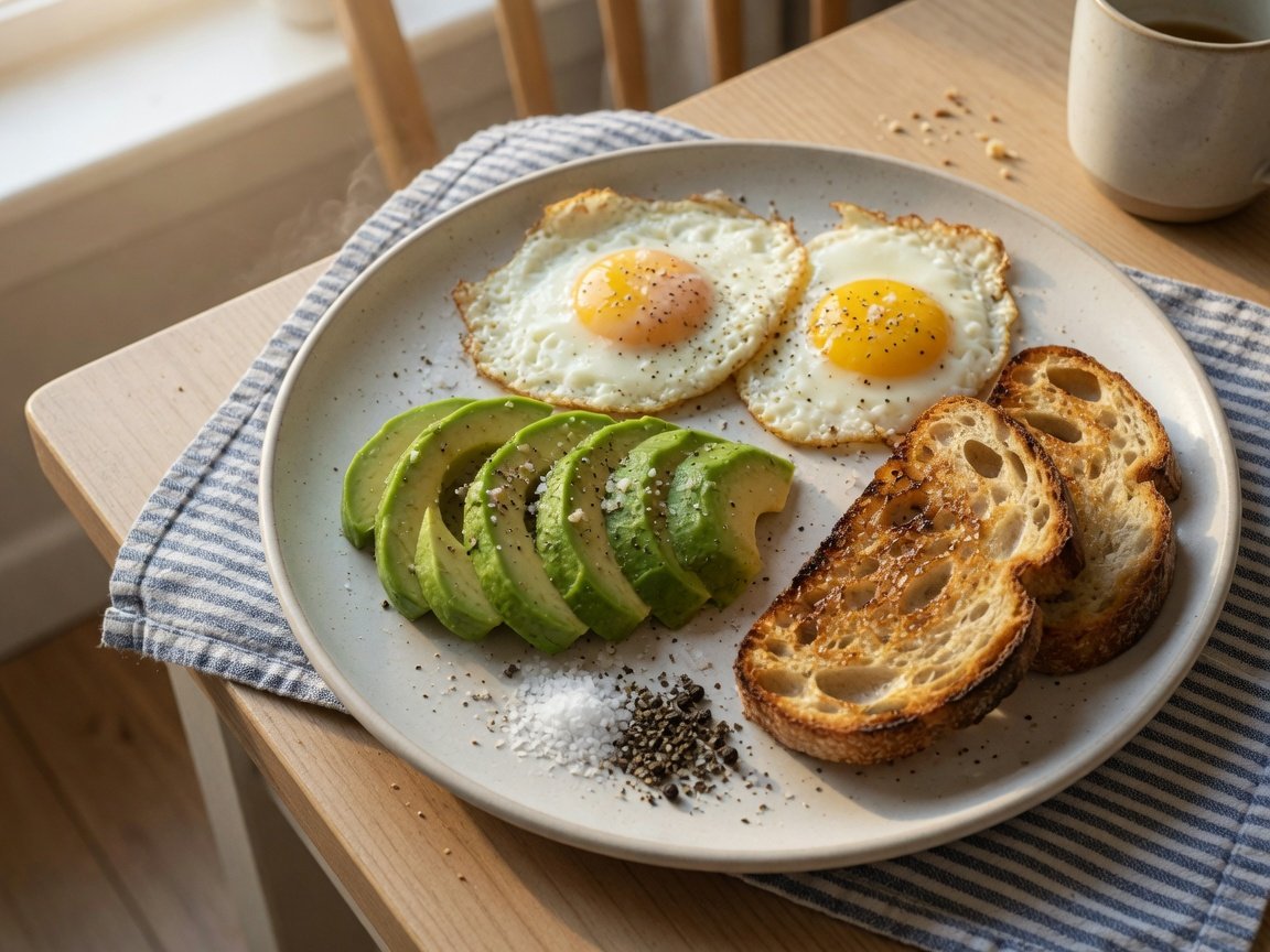 Eier mit Avocado